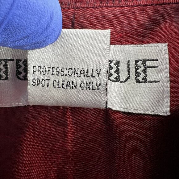 Tunique Nights Large Unisex Red Silk Blend Beaded Embroidered Lined Coat Vampire - Picture 14 of 15